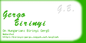 gergo birinyi business card